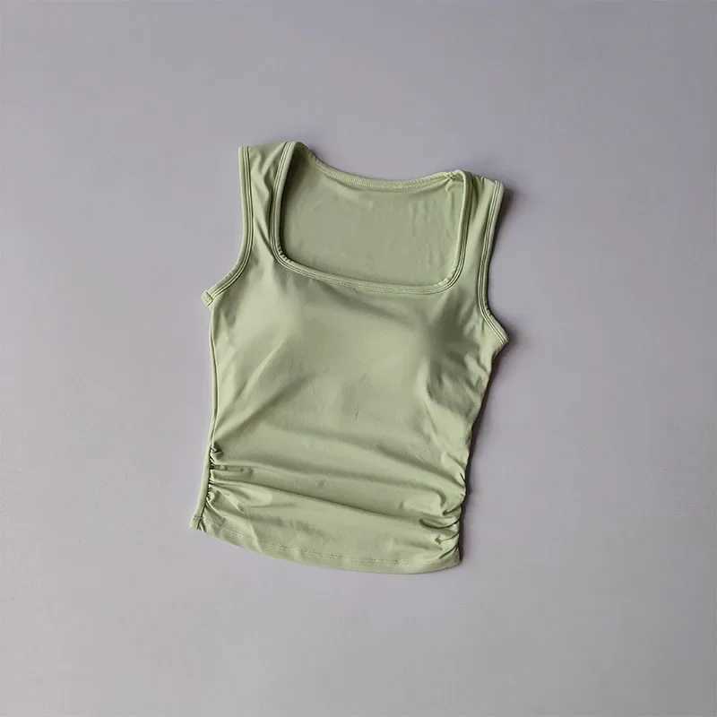Square collar fixed one-piece sports vest suitable for womens running breast series cross shaped fitness bra Pilates yoga set summerXJ250410