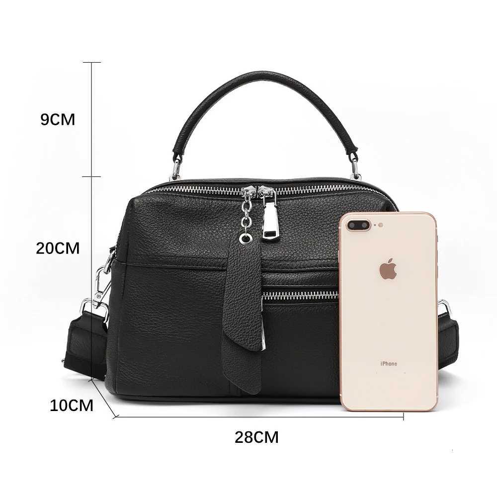 Zency Genuine Leather Satchel Designer Handbag Female Pillow Bag Classic Black Lady Shoulder Crossbody Tote Top-handle Bags K251110