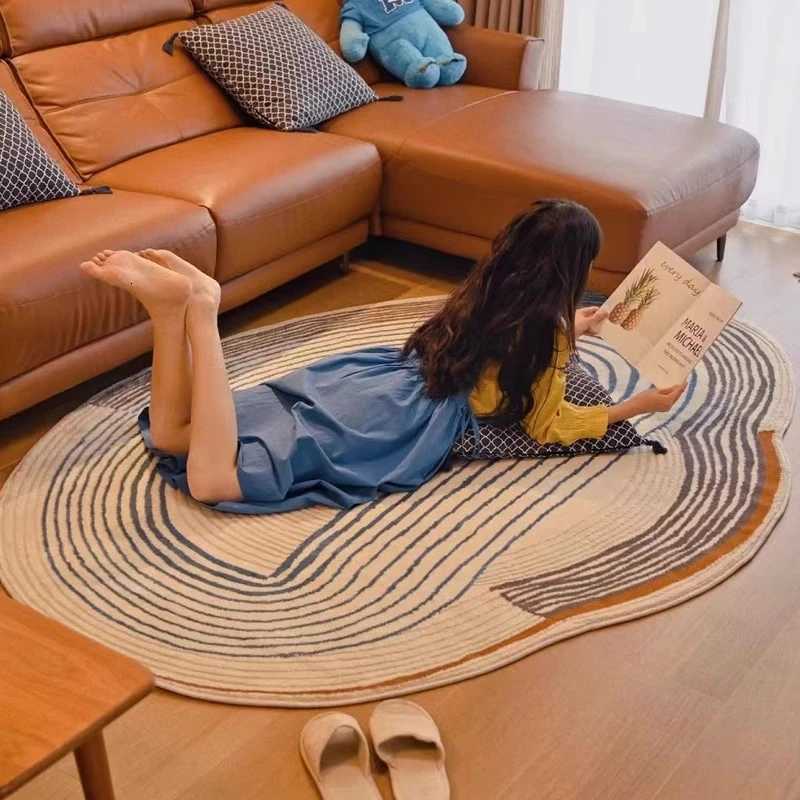 Irregular Line Minimst Luxury Living Room Carpet Bedroom Rug Comfortable Soft Plush Carpets Balcony Home Decor Floor Mat Y251110
