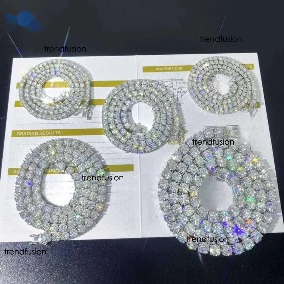 Designer necklaces for women fashion designer Pendant Necklaces Hip Hop Sier VVS Moissanite Dia Necklace Jewelry tennis chain