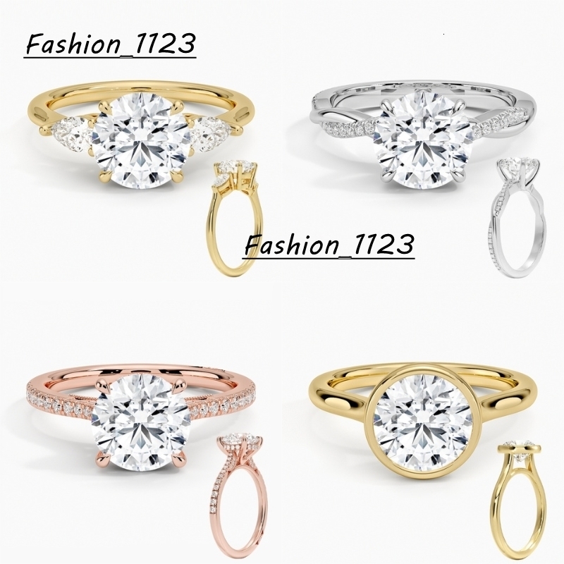 Real Gold Moissanite Ring 18K 14K Vvs Moissanite Diamond Engagement Ring Solid Gold Moissanite Ring