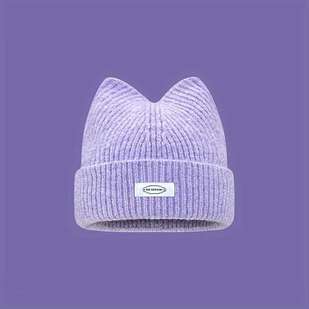 Lady Cat Ear Beanies with Cat Ears and Elastic - Soft Winter Warmth Cute Cat Ears Casual Outfit Christmas giftXJ251110