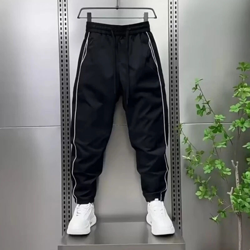 Ice Silk Pants Korean Clothes Summer Man Pants Big Size Joggers Men Trousers Sport Running Mens Cropped Trousers Gym 250408