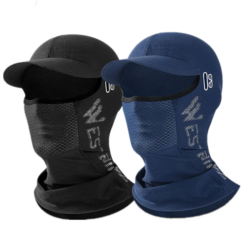 Summer Bicycle Balaclava Ice Silk Sun UV Protection Bicycle Helmet Facial Cover Fishing Hiking Hat 250408