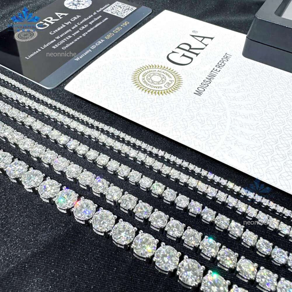 designer bracelets hip hop style gems chain unisex sterg sier iced out moissanite dia tennis necklace jewelry