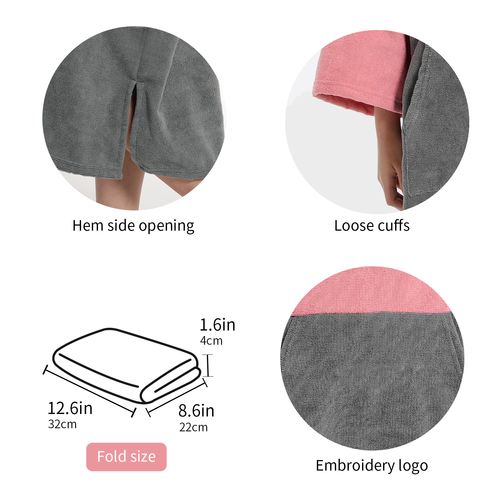 Mutao Kids Quick-Dry Microfiber Changing Towel Robe - Absorbent Surf Poncho with Color Block Design Hooded Bath Towel for Beach, Pool, Swimming, and C