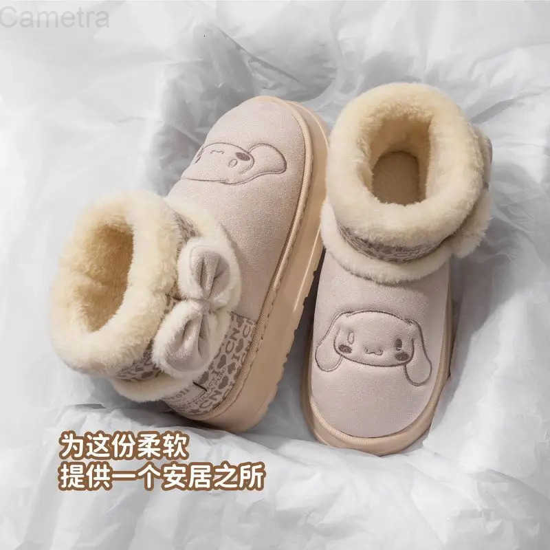 Sanrio Hello Kitty cartoon cute cotton shoes creative Kawaii for boys and girls winter warm non-slip snow boots gift wholesale H251110