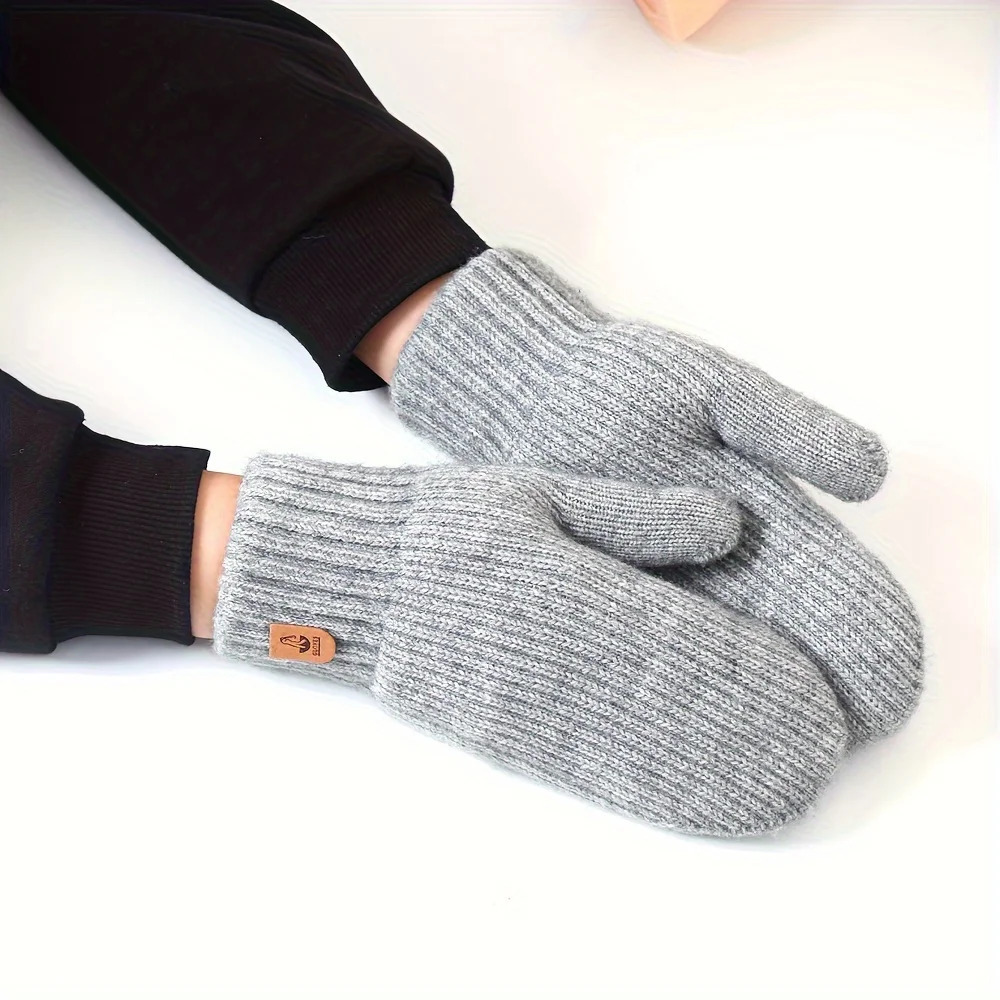 Winter Cold-Proof Fleece Gloves - Cute Fleece Full-Finger Knitted Gloves Thickened Double-Layer Cold-Proof and Warm Gloves 251106