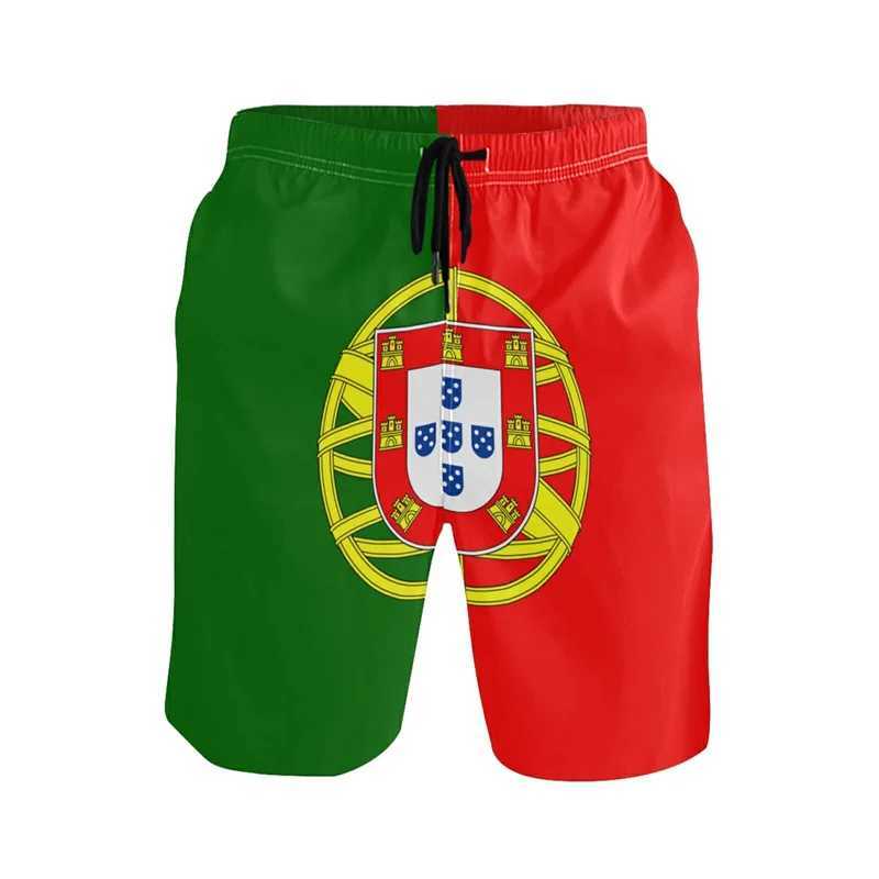 Classic 3D printed Portuguese flag beach shorts mens quick dry bath set loose surfboard shorts popular sports swimming rodW250410