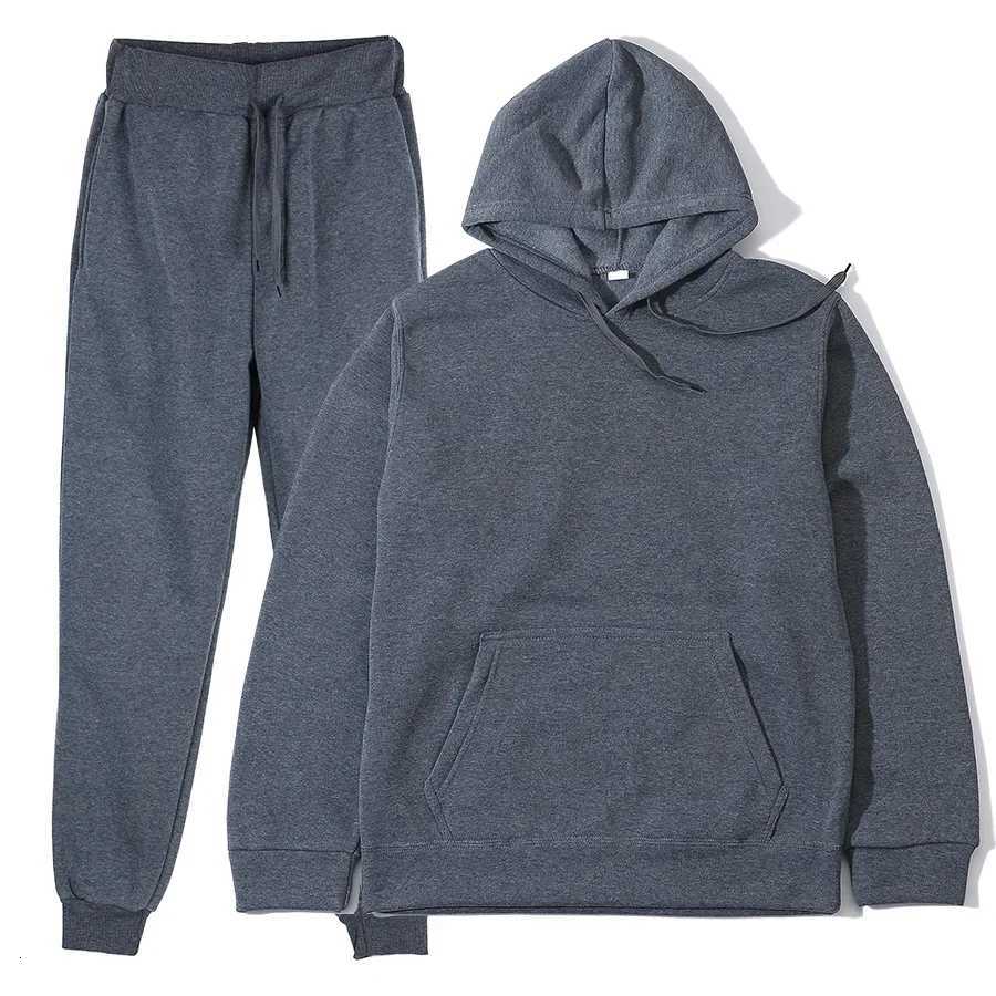 Mens suit Autumn and Winter New Solid Color Hoodiepants Two-piece Set Fashionable Casual Sports Set Size S-3XL Mens Tracksuit W251110