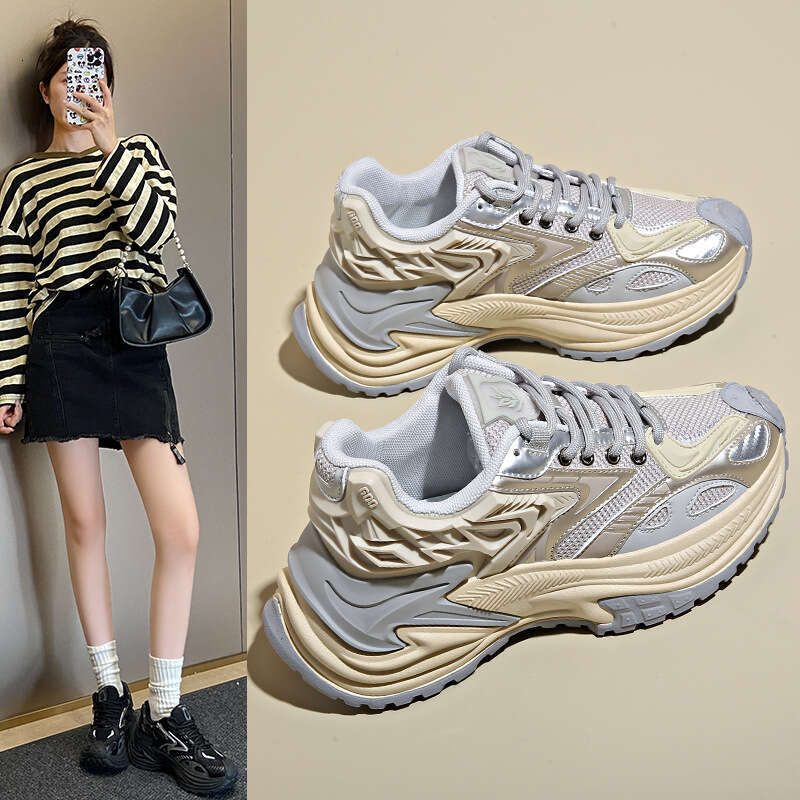 Zhao Lusi Same Style Outdoor Dad for Women 2025 Men's Breathable Couple Shoes Rattlesnake Mecha Retro Sneakers