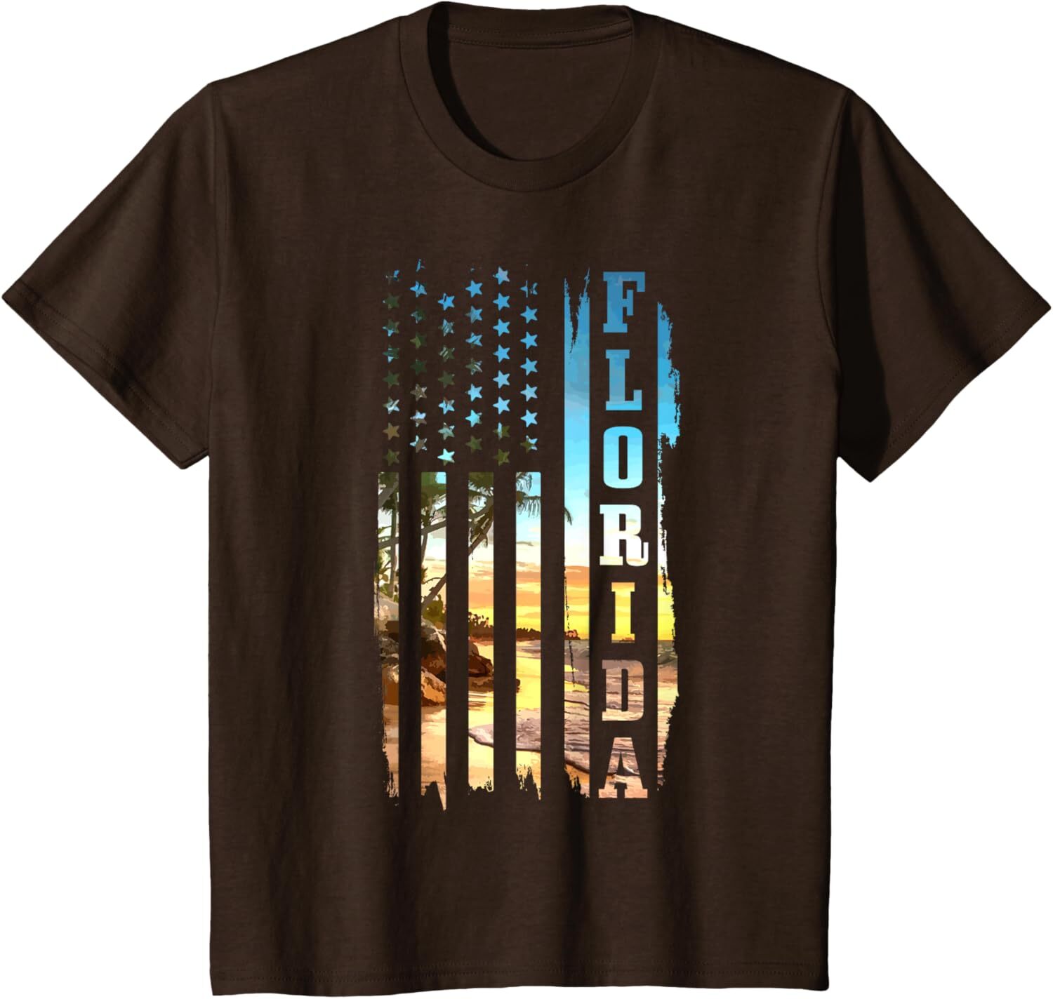 T shirt for Mens Florida American Flag Pride Beach Surfer Patriotic Gift Graphic Tee Casual Tops Clothes Short sleeve