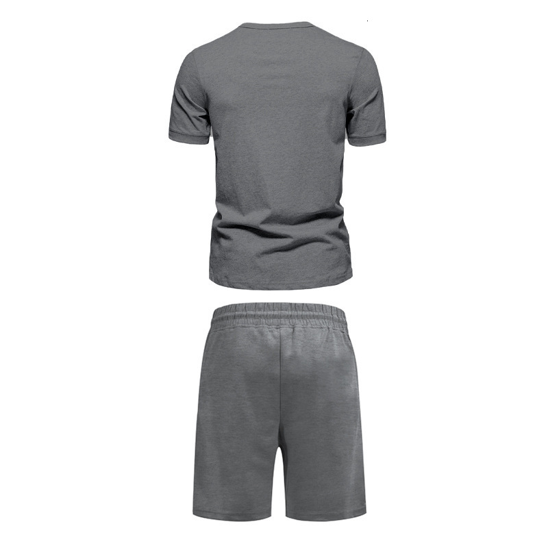 2025 Summer Mens Set Short Sleeve Shorts Loose Sport Versatile Casual Short Sleeve Set Mens Wear