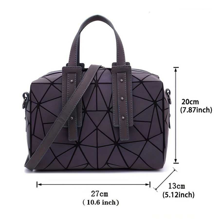 Ladies geometric diamond handbag luminous shoulder bag large-capacity Boston bag foldable women shoulder crossbody bag K251110