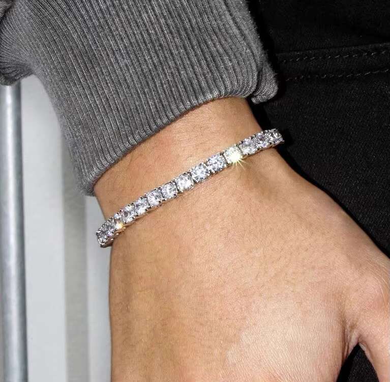 Factory Price 18K Gold S925 Silver 2mm~5mm Wide Tennis Chain Pass the Diamond Tester Moissanite Diamond Tennis Bracelets