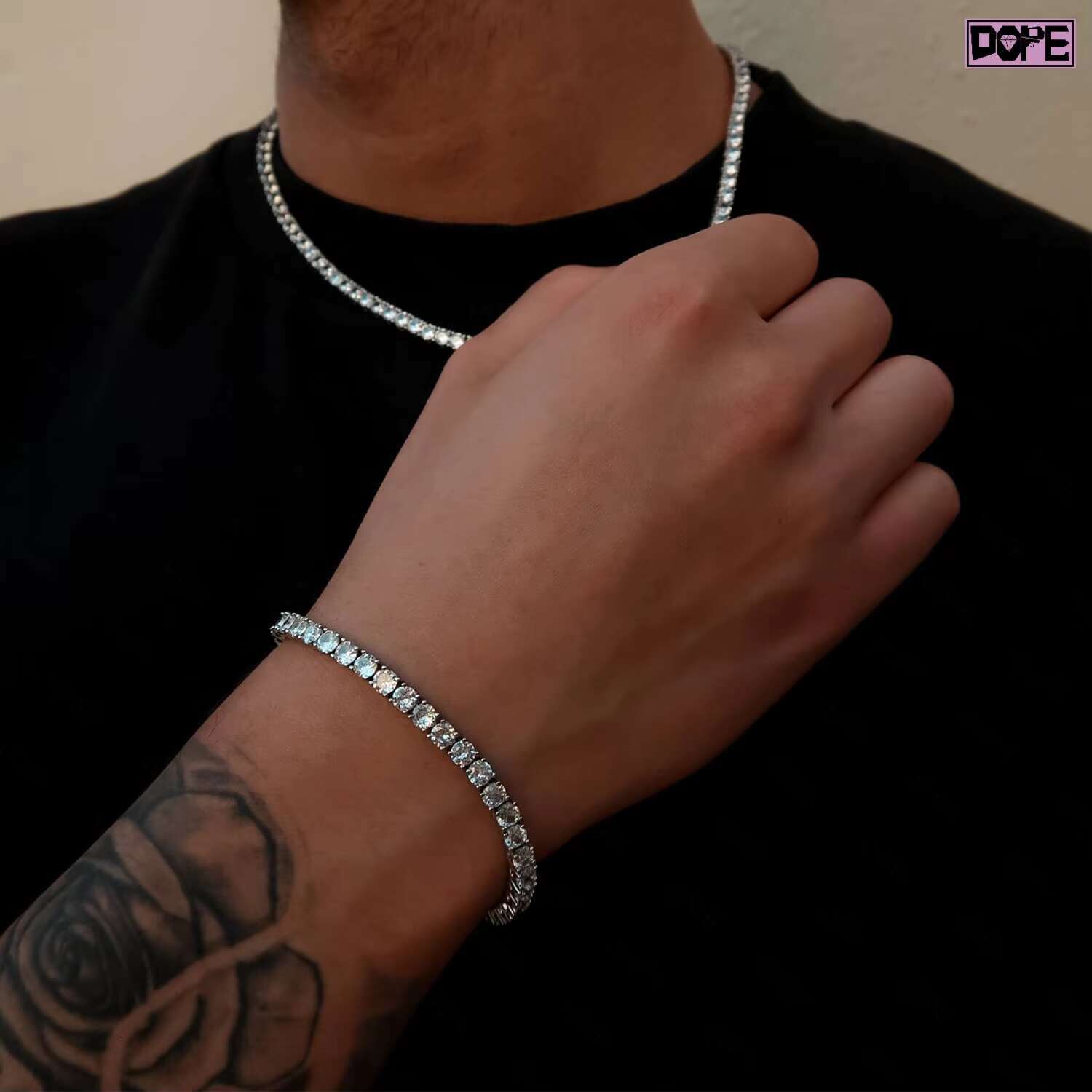 Wholesale 4mm Tennis Bracelet Sparkle White Gold Plated 925 Silver VVS Moissanite Tennis Chain