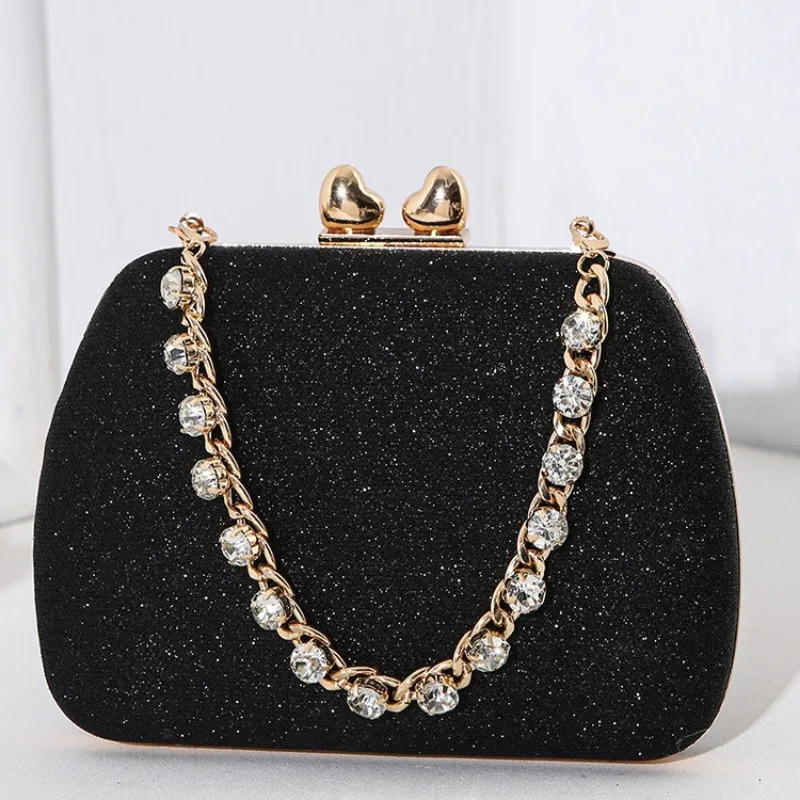Premium Textured Square Box Dinner Bag Diamond-encrusted Handbag Banquet Clutch Bag Messenger Womens Bag Hand Bag R251110