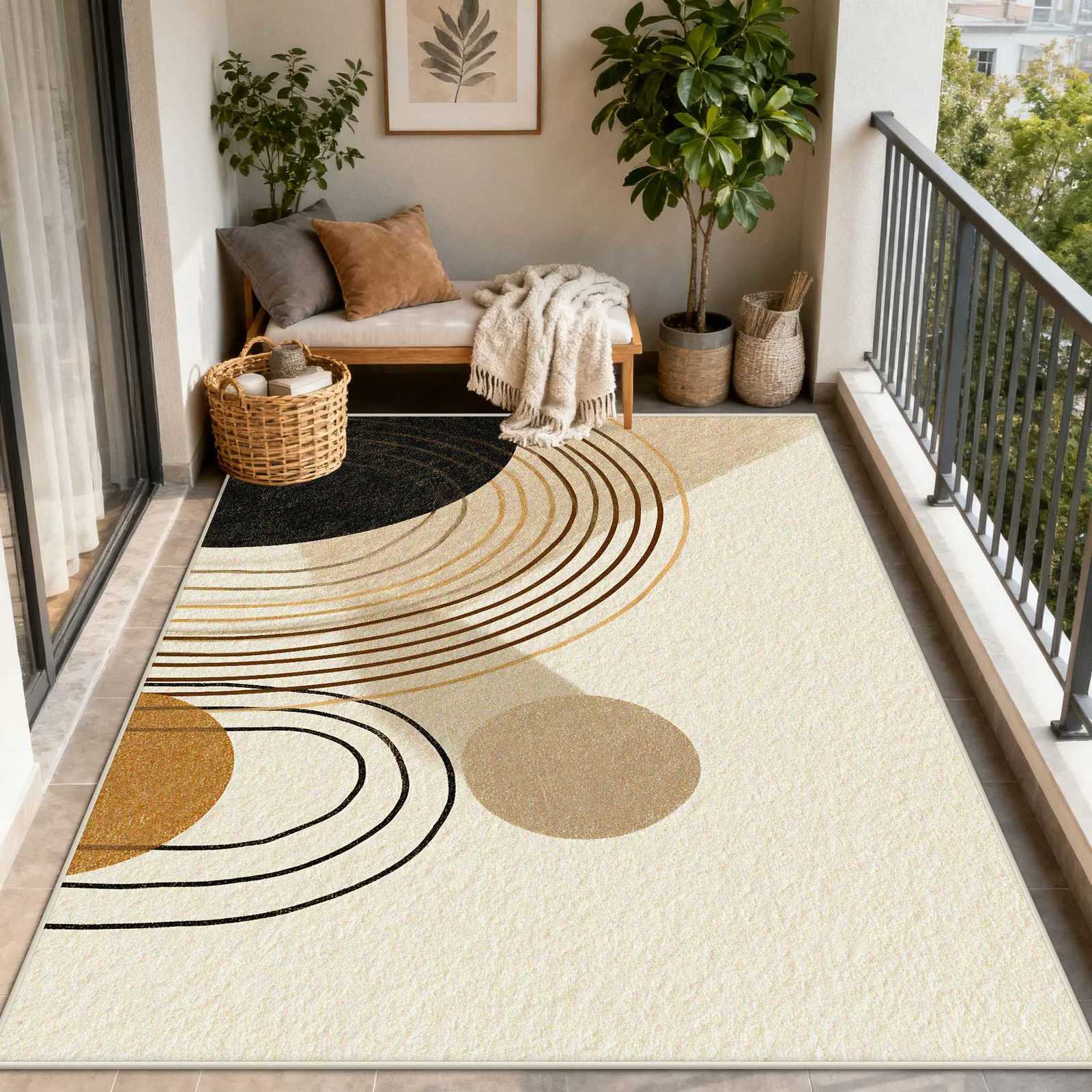 Nordic Abstract CARPET FOR LIVE ROOM Striped Home Decoration Balcony Outdoor Rugs Washable Antiskid Lounge Floor Mats Bedside Y251110