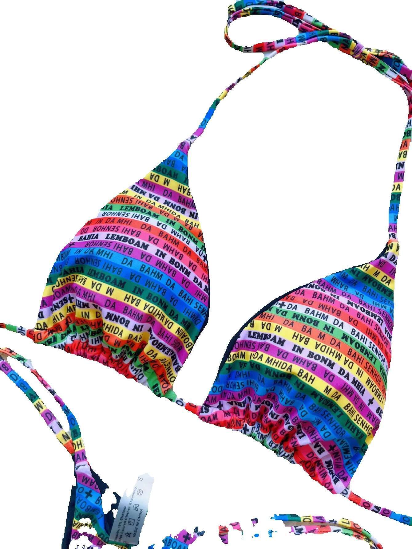 Ruotonsept letter printed color mini thong women's two-piece set bikini swimsuit