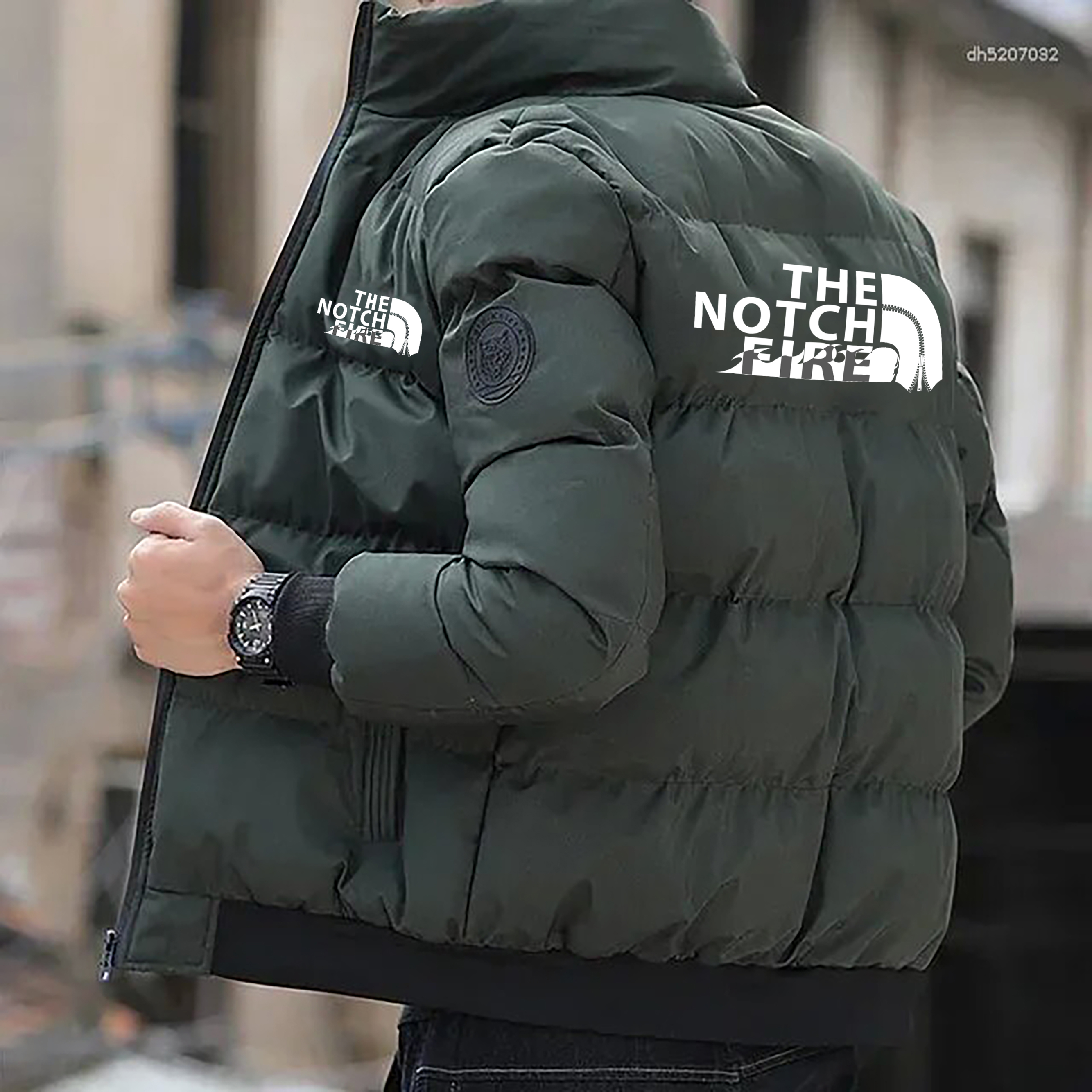 Men's Winter Cotton-Padded Coat, Warm Stand Collar, Casual Style, Thickened Padding, Windproof Outdoor Outerwear for Men