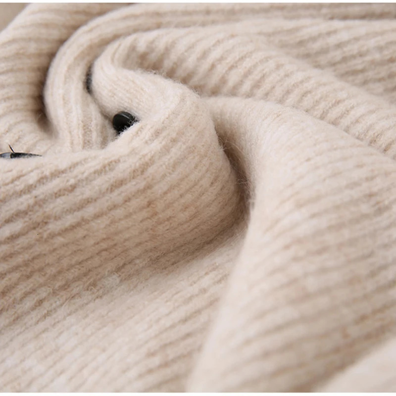 LANMREM Winter Soft Womens Sweater Two Pieces Set SingleBreasted Knitted Top And Elastic Waist Straight Skirt 2DB4274 251110