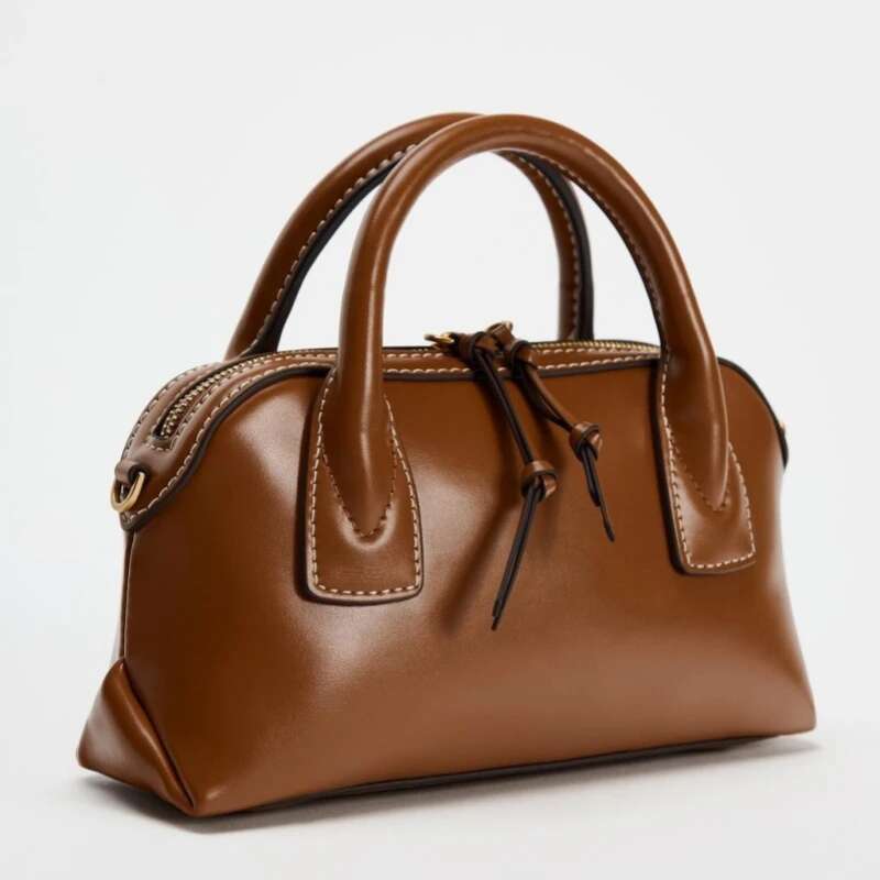 Trend Street Designer Bowg For Women Vintage Solid Color Design Ladies Small Tote PU Leather Crossbody Bag