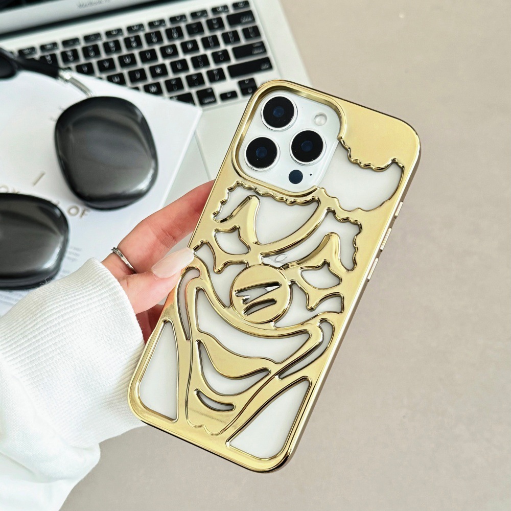 Simple Hollow Clown Phone Case Compatible with iPhone 17/16 Cartoon Shockproof iPhone 15/14 Pro Solid Color
