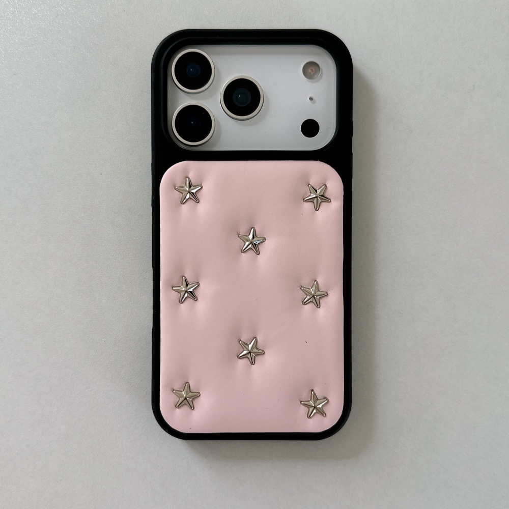 Little Star Rivet Solid Color Phone Case Compatible with iPhone 17/16 Pro Personalized Shockproof iPhone 15/14P Full Coverage