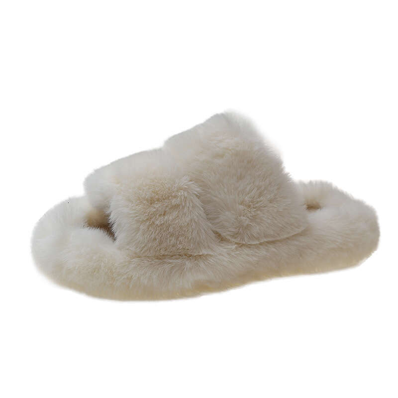 Woman Sandals Internet Celebrity Flat Bottom Hairy Spring And Autumn Wear Thick Soled New Fashionable Sponge Cake Fairy Cotton Slippers For Women S Fa