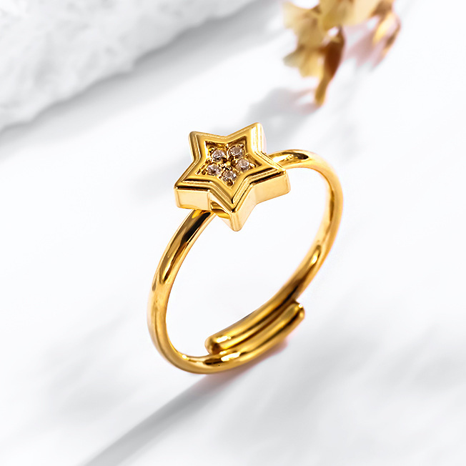 Cross Border Fashion Ring Trade New Product Stainless Steel Ring Designer Ring Circular Hexagonal Ring Women's Light Luxury Geometric Ring Simple