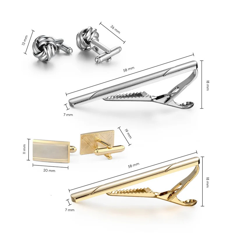 4 Sets Cufflinks For Mens Tie Clips Cufflinks Set With Box Wedding Guests Gifts Man Shirt Cufflink Pisa Ties Mens Gift 250409