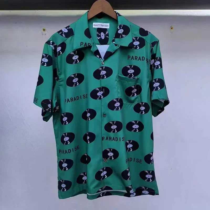 2014SS WACKO MAR Hawaiian Beach Loose Shirt Mens Best Quality Casual Breathable Open Collar T-shirt X250410