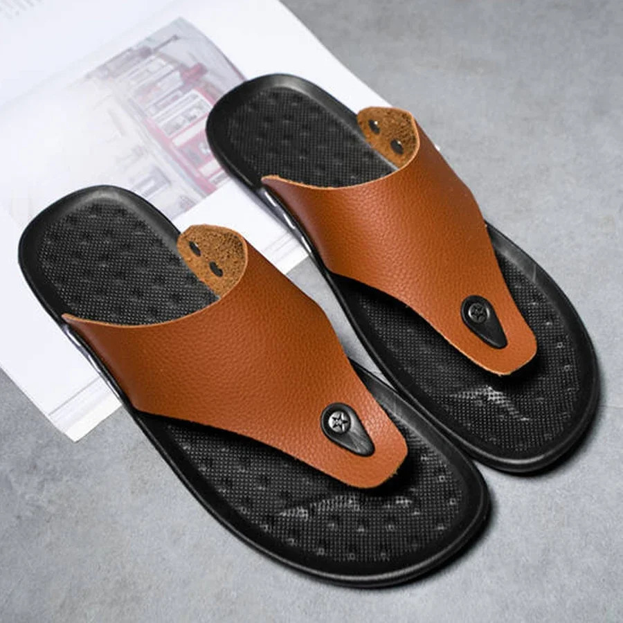 YRZL Mens Summer Flip Top Non slip Comfortable Beach Sandals Mens Lightweight EVA Slippers Mens Shoes 250408