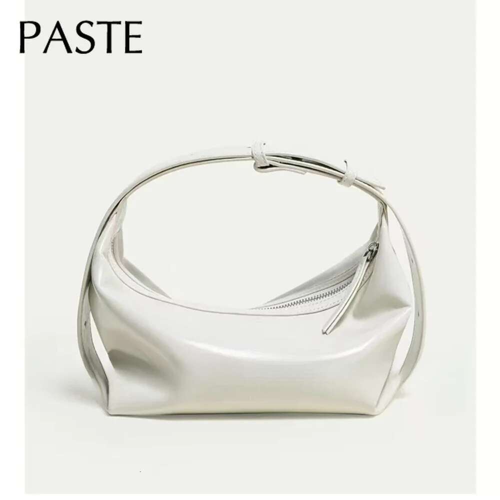 New 2025 Beige Color Short-Strap Shoulder Bag Glossy Cow / Suede Leather Women Handbag Leisure Cowskin Hobo Tote