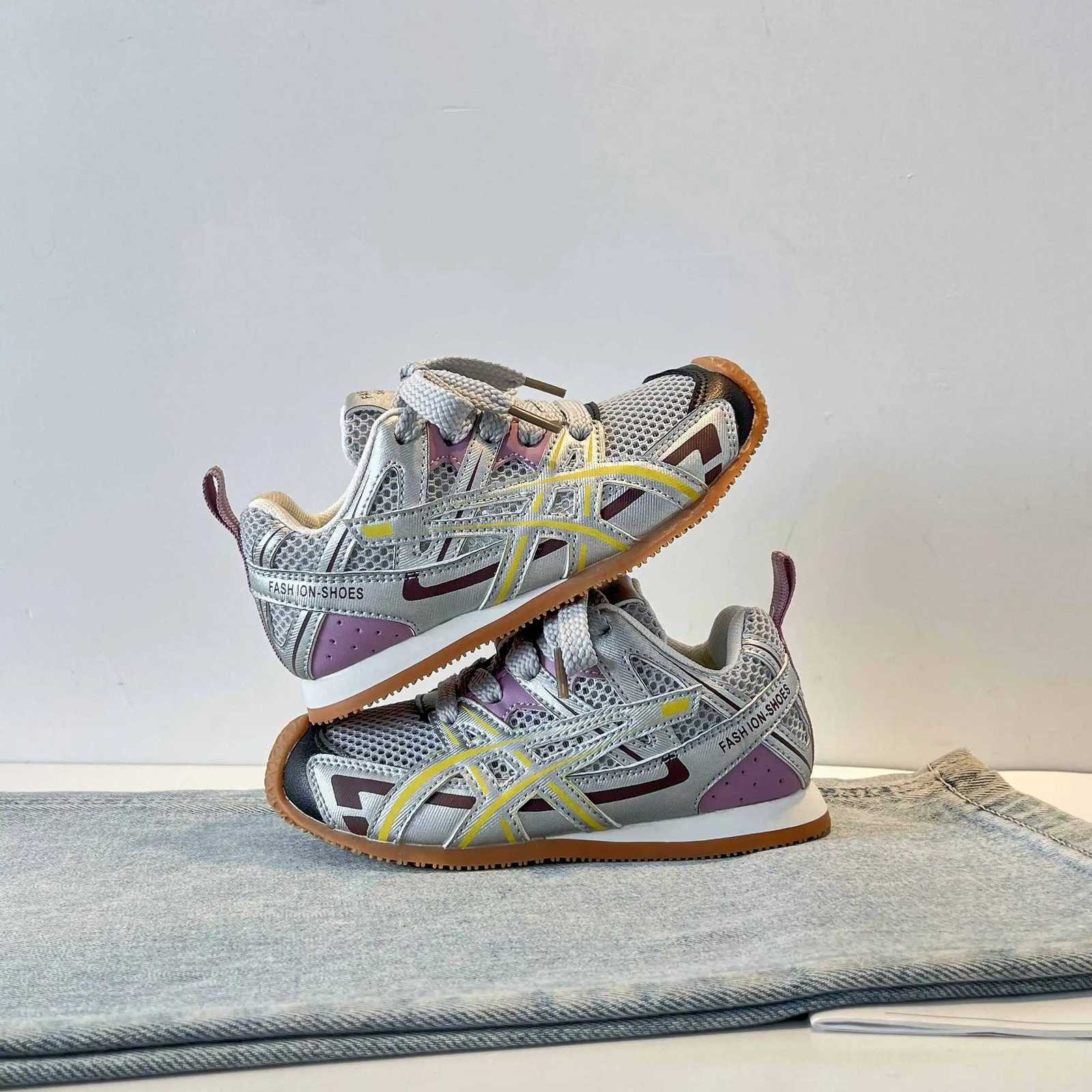 2025 Spring Toddler Kid Breathable Orbit Metallic Rubber Mesh Sneaker Children Casual Fashion Shoe Boy Girl Sports Walking ShoesT251110