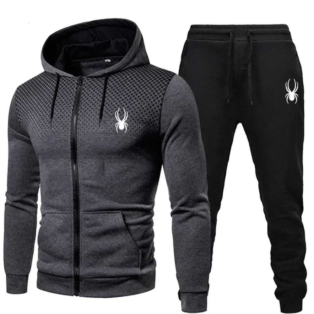 2025 popular two-piece mens sportswear jogging suit sportswear hooded sweatshirt zipper sweatshirt autumn and winter clothing W251110