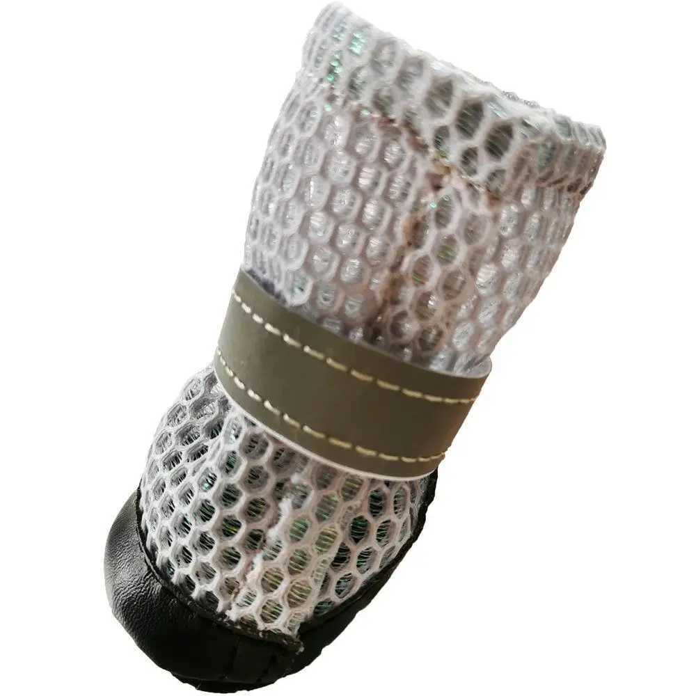 4 pieces/set of reflective dog shoes anti slip and wear-resistant pet foot covers adjustable breathable pet paw protection rain boots T2504010