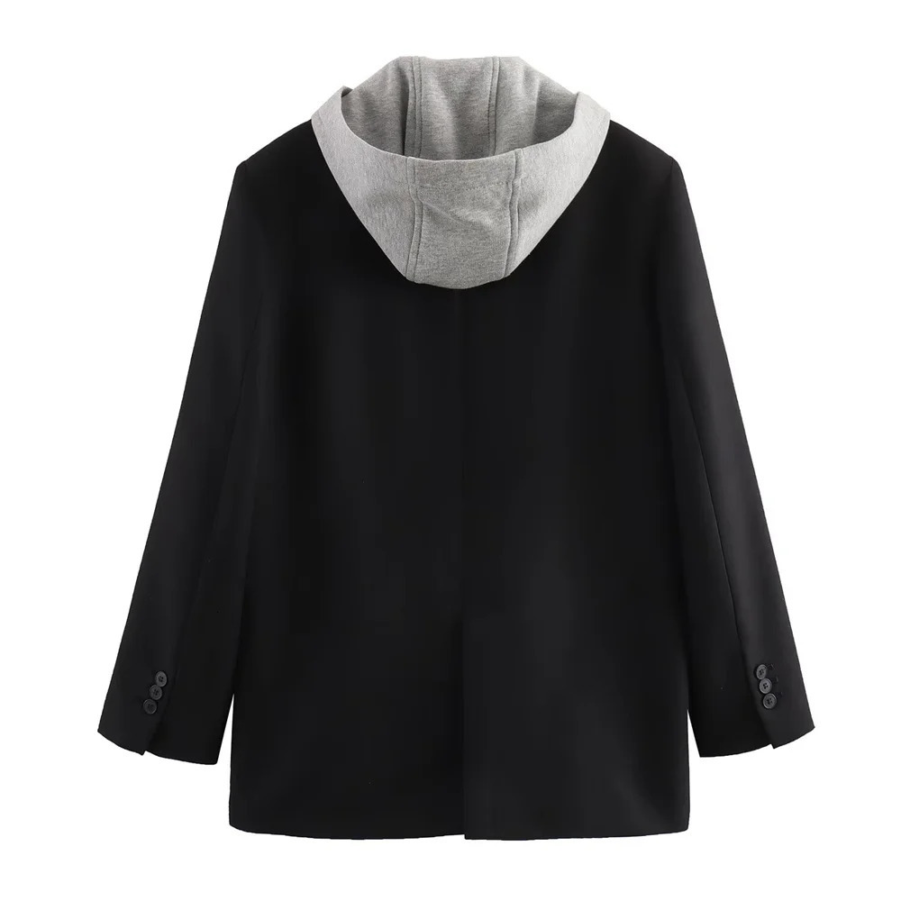 UNIZERA Womens Two Piece Hooded Jacket Casual Collar Loose Splicing Set Spring AutumnWinter Style 250407