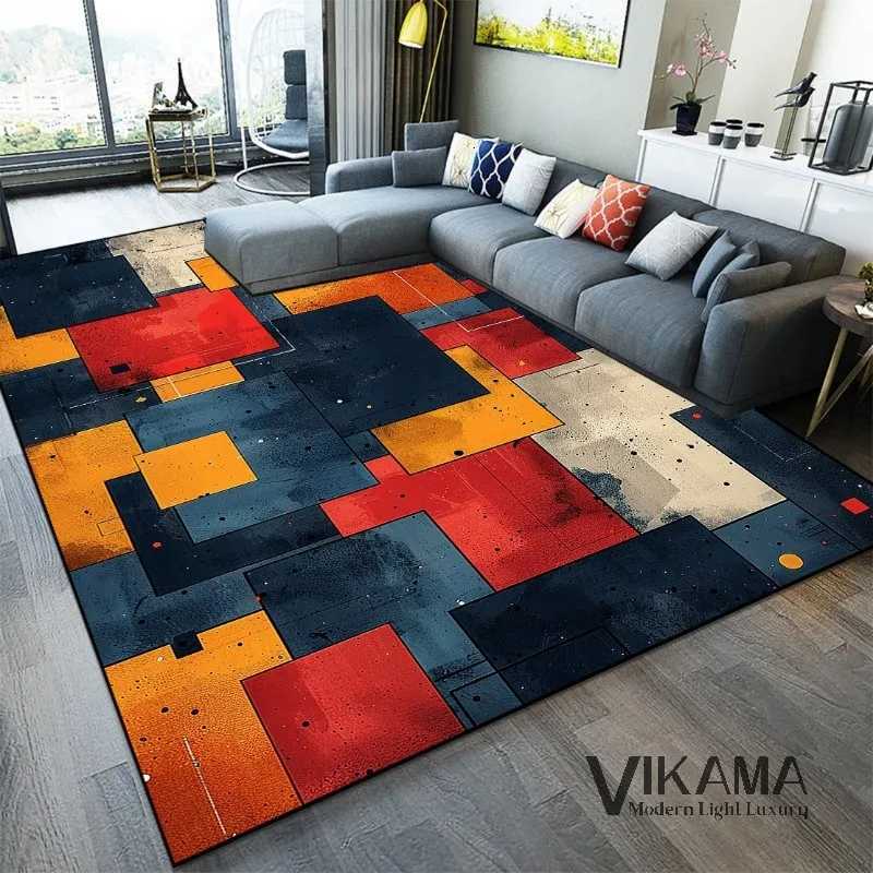 VIKAM Abstract Art Light Luxury Carpet Living Room Home Bedroom Sofa Area Decoration Soft Non slip Washable Floor Mat Y251110