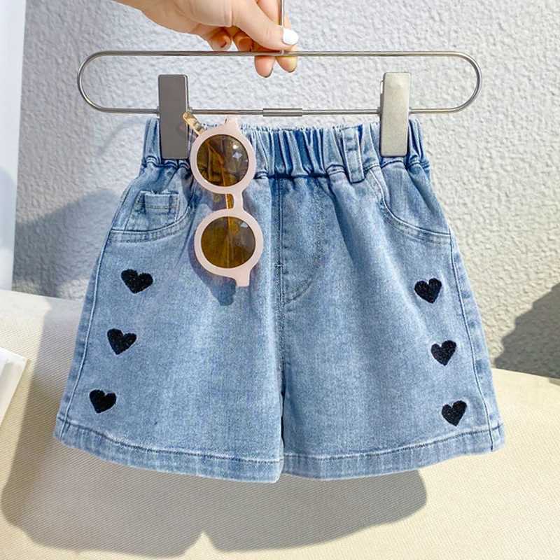 2024 Summer Hot Girl Shorts Summer Casual Cowboy Shorts 3-10 Year Old Preschool Girls Pocket Design Jeans Shorts Youth Shorts Z250410