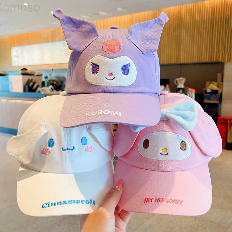 Sanrio Kuromi Childrens Cartoon Baseball Cap Boys and Girls Versatile Fashion Trendy Summer Sun Protection Visor Cap H251110