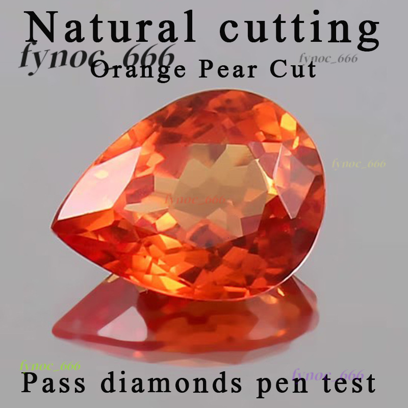 Natural Cut Orange Pear Shape Synthetic Corundum Pass Test for Inlay Ring Jewelry Material
