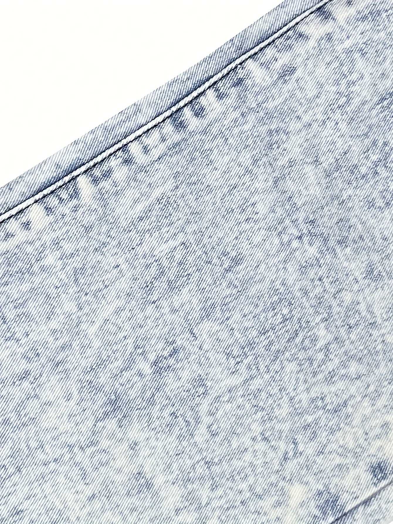 Teenage girls casual simple cute sweet and elegant pocket design pink bow embroidered washed jeans suitable for vacation C251110