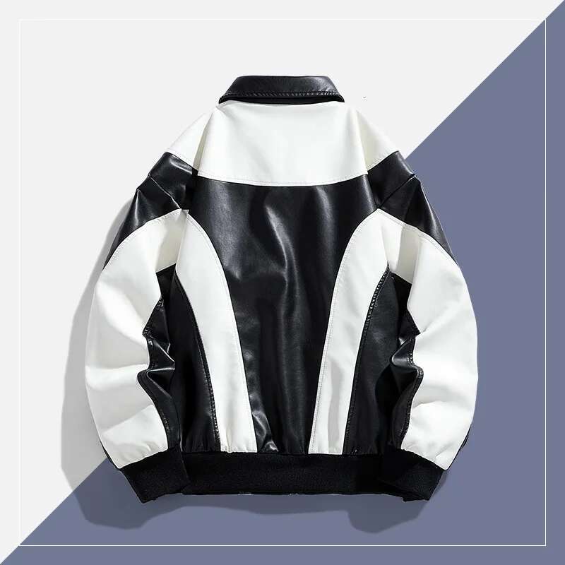 Men Varsity Autumn Women Fashion Baseball Jacket Leather Sleeve Motorcycle Coat Button College Red