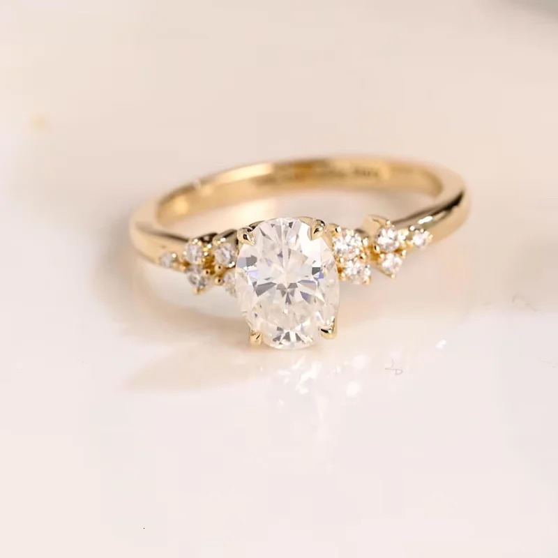 Unique Oval Cut 1ct3ct Halo Ring 925 Sterling Silver Half Rings for Woman Wedding Jewelry with Certificate 251103