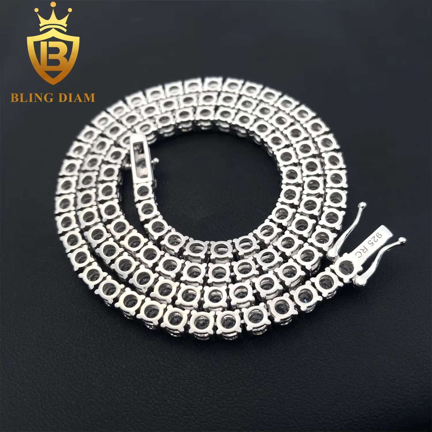 Pass Diamond Tester GRA Certificate Hip Hop 925 Sterling Silver Tennis Necklace Bracelet VVS Moissanite Tennis Chain for Women