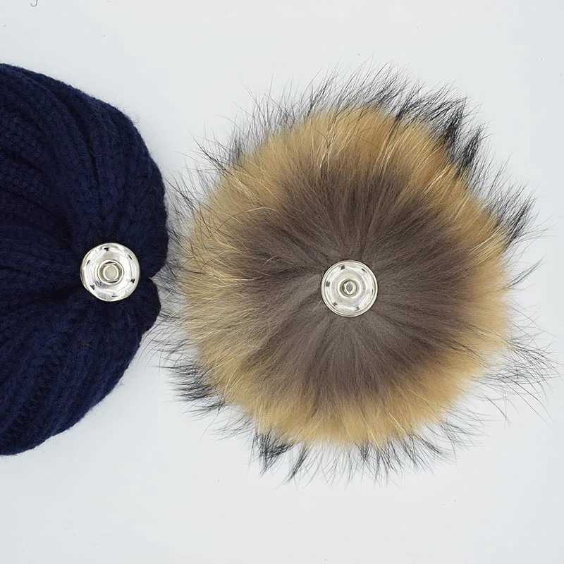 Unisex Winter Hat with Fur Pompom Knit Beanies Fox Fur Pompom Cap Real Fur Bobble Hat for Women AdultXJ251110