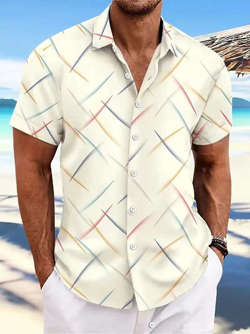 New mens summer Hawaiian shirt outdoor mens clothing soft and comfortable short sleeved shirt plus size S-3XL X250410