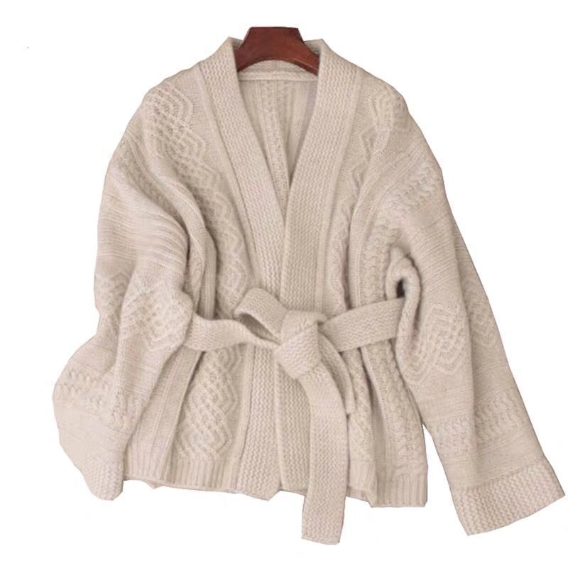 Fengjia Autumn Winter Stunningly Beautiful Retro Lazy Style Sweater Womens Cardigan Knitted Coat Loose Cashmere Sweater 230317