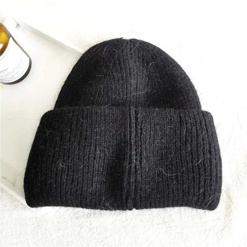 Rabbit Fur Knitted Beanie Hat Winter Warm Soft Fleece Lined Outdoor Activities Daily Streetwear Women Unisex Fashion WinterXJ251110